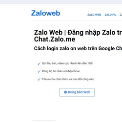 Zalo Web Dang nhap Zalo